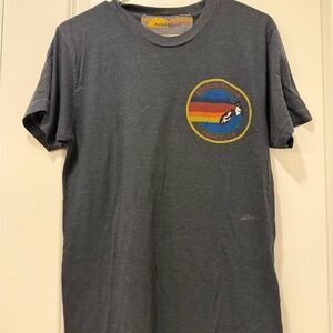 Aviator Nation Navy Short Sleeve Tee with Retro Chest Round Graphic